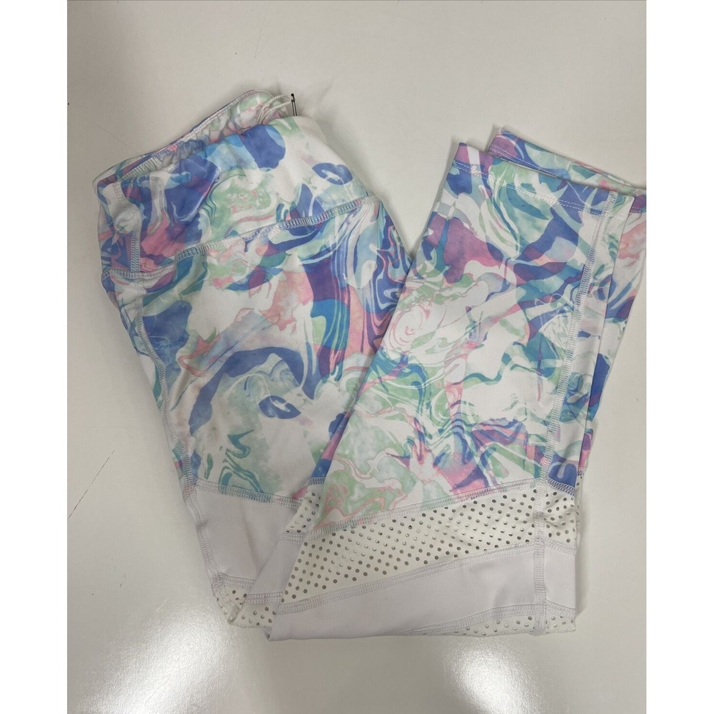NWT TheFreeYoga Fun Swirls‎ Open Holes Capri Pants Jogging Workout Womens SZ M